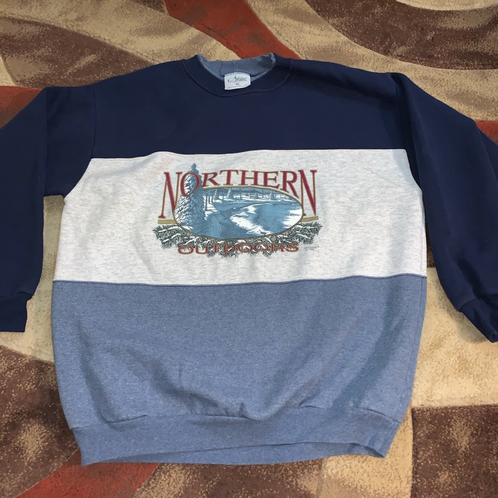Vintage northern outdoors tri-colored sweatshirt